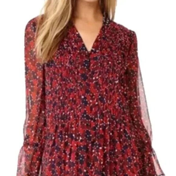 Diane von Furstenberg Kourtni Silk Sheath Knee Dress Pirouette Dot Red XS $469 - Picture 1 of 12